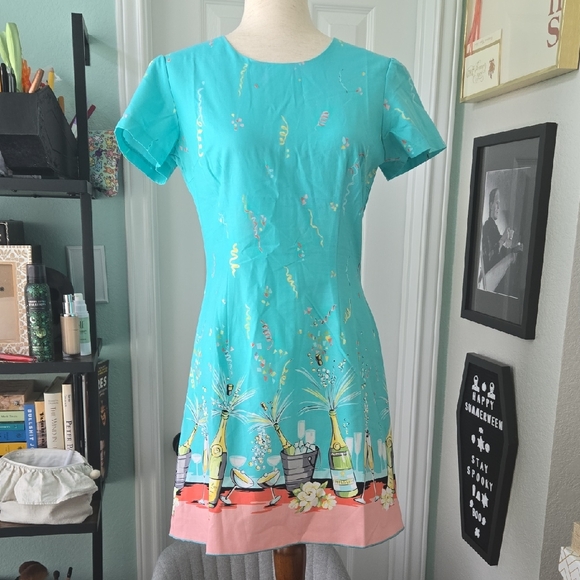 Bernie Dexter Dresses & Skirts - Bernie Dexter NYE Colorful Champaigne Dress In Teal, NWOT, M